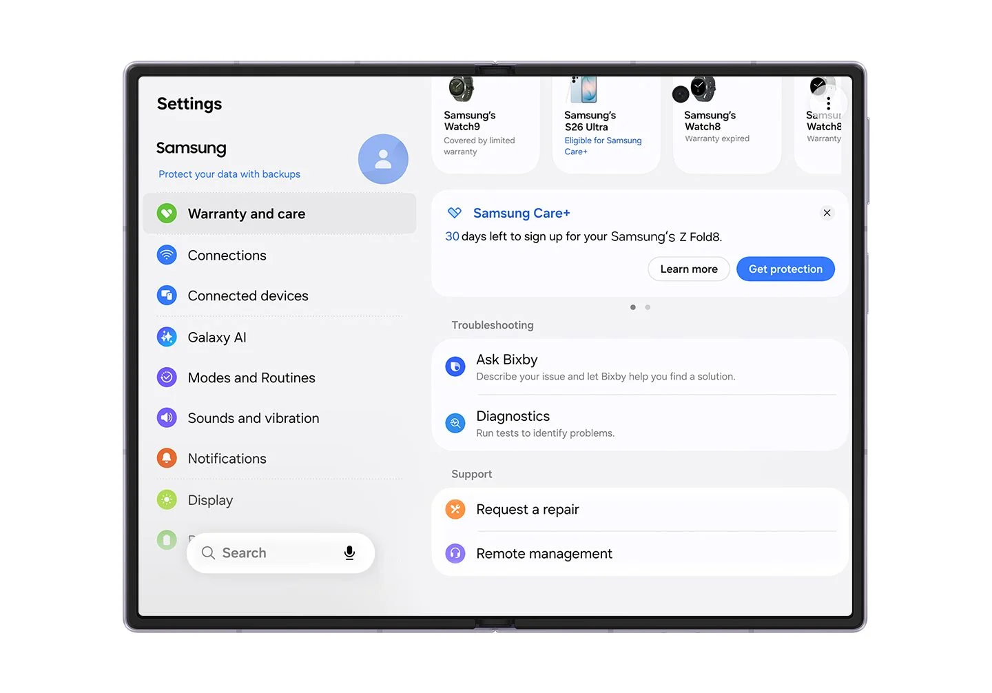 Samsung Warranty and Care Hub
