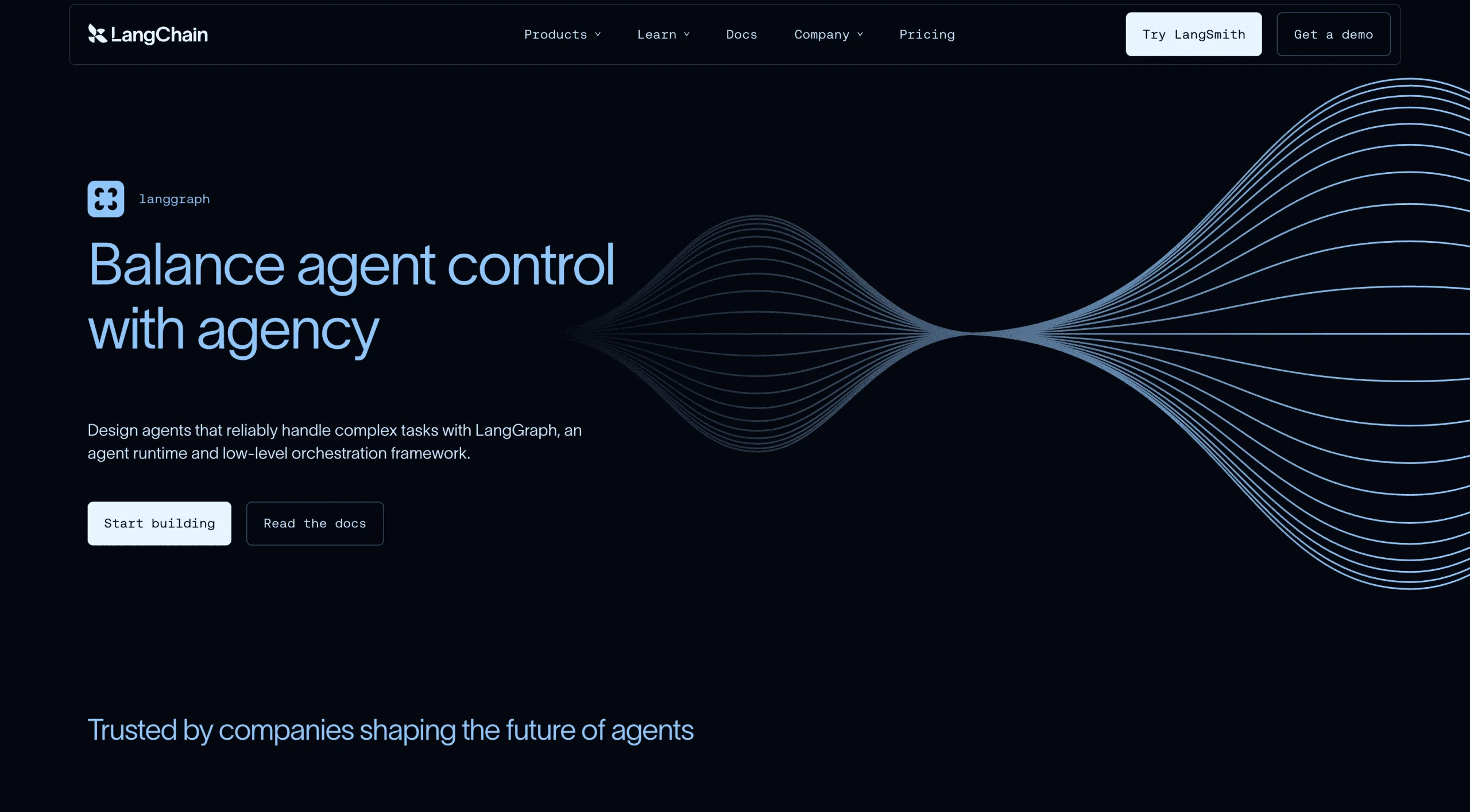 LangGraph landing page