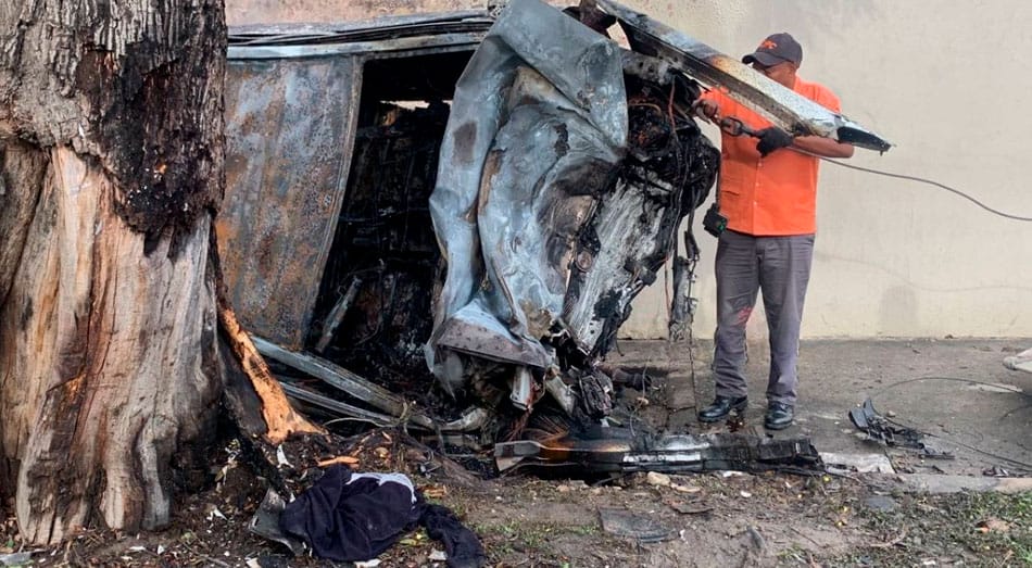 Accidente frente a Embajada de Haití en Santiago 