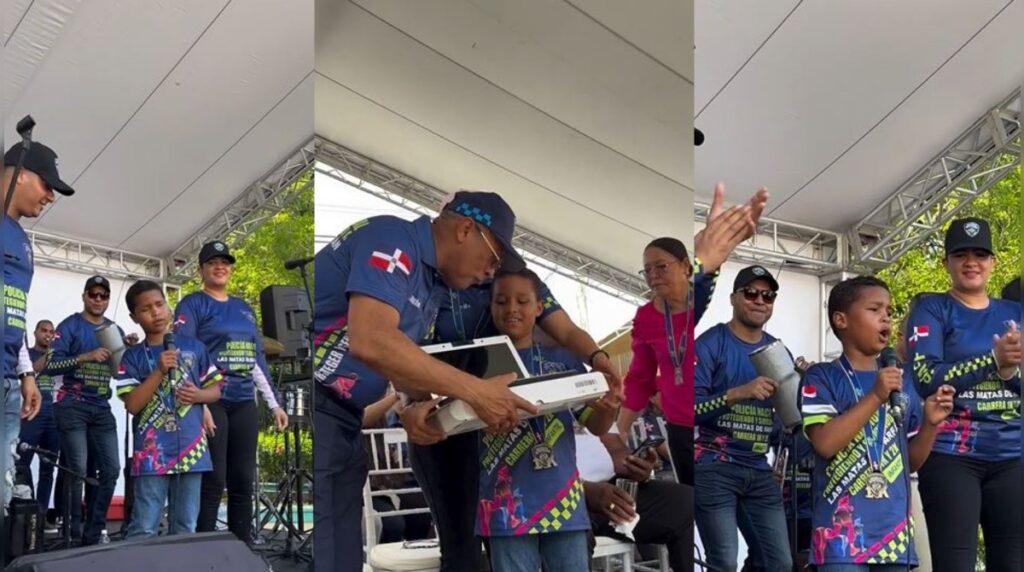 Niño de 8 años sorprende en evento comunitario en Las Matas de Farfán