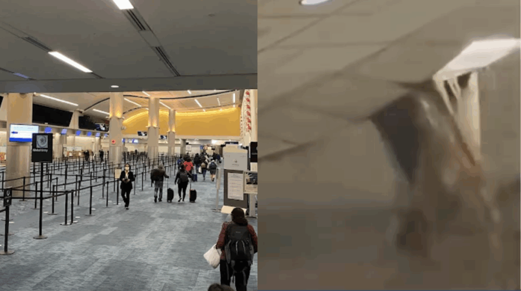 Fuga en techo genera caos en aeropuerto de Atlanta