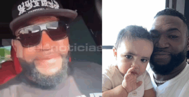 David Ortiz lleva a su hijo Diego al primer día de clases en RD