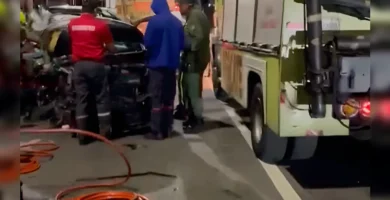 Incidente vial en puente Juan Pablo Duarte deja uno sin aliento