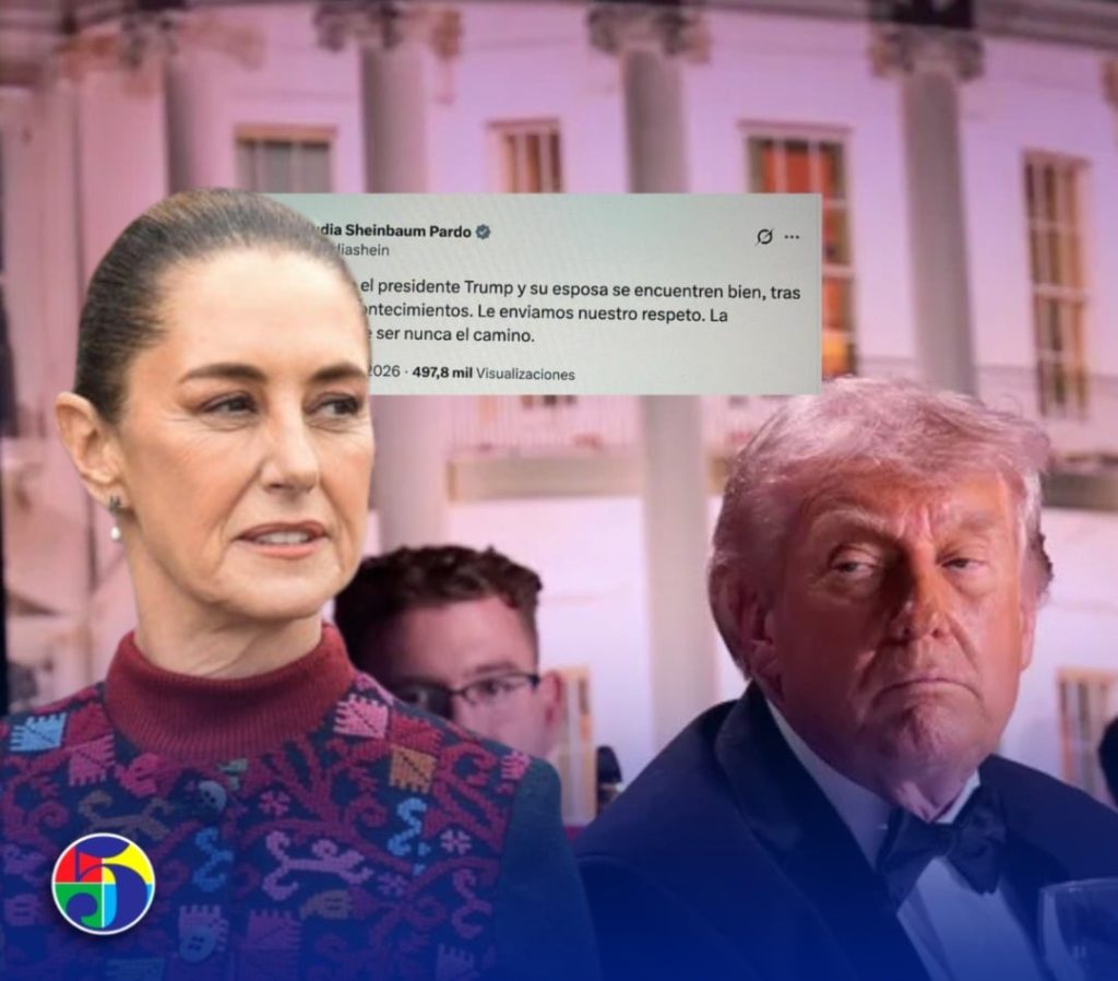 “La violencia no debe ser nunca el camino”, expresa Sheinbaum tras incidente en cena de Trump