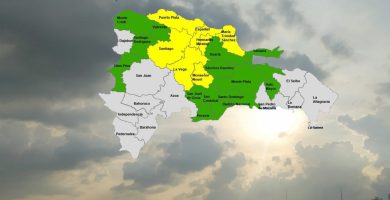 Mantienen siete provincias en alerta amarilla y 13 en verde por efectos de vaguada