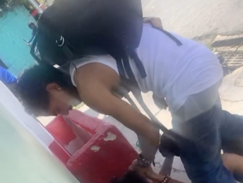 Captan violenta agresión de un hombre contra mujer en Katanga, Los Mina