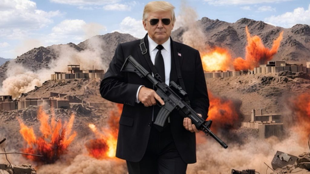 Donald Trump publica imagen en la que aparece armado y hace advertencia a Irán: «¡Más les vale ponerse inteligentes pronto!”