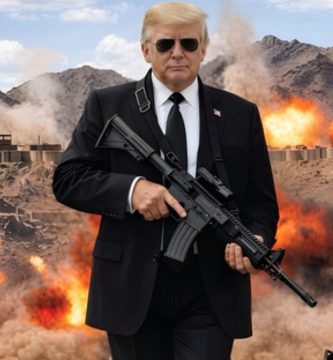 Donald Trump publica imagen en la que aparece armado y hace advertencia a Irán: «¡Más les vale ponerse inteligentes pronto!”