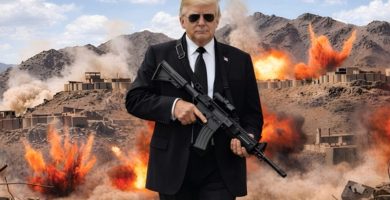 Donald Trump publica imagen en la que aparece armado y hace advertencia a Irán: «¡Más les vale ponerse inteligentes pronto!”