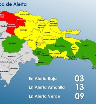 COE coloca en alerta roja a Monte Cristi, Valverde y Santiago Rodríguez por lluvias