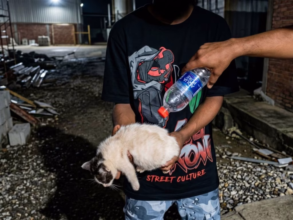 VIDEO: Someten hombres quemaron le prendieron fuego a gato