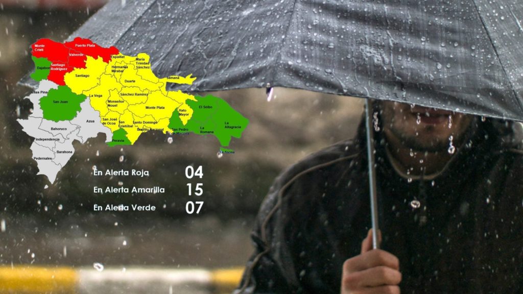 ¡Atención! Mantienen cuatro provincias en alerta roja, 15 en amarilla y siete en verde por incidencia de vaguada