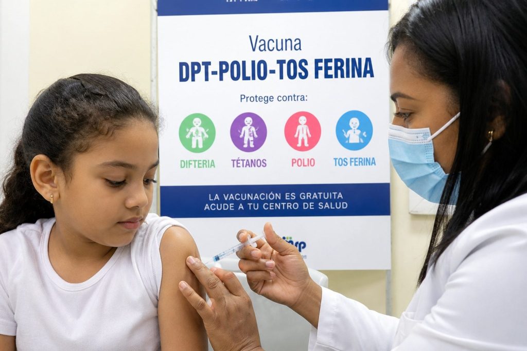Salud  Pública introduce vacuna para inmunizar contra difteria, tétanos, polio y tos ferina