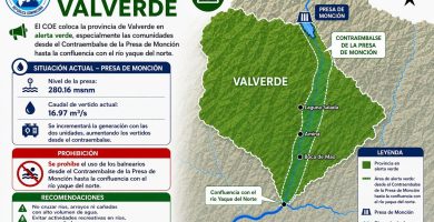 COE coloca en alerta verde a Valverde por aumento del caudal de ríos y presas