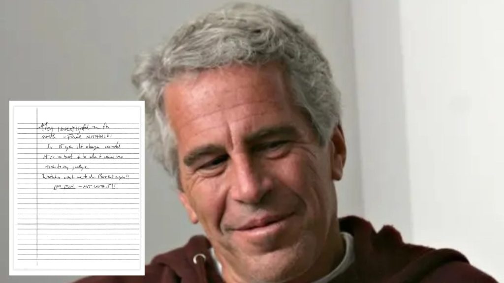Juez de Nueva York divulga supuesta nota de suicidio de Jeffrey Epstein