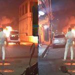 Reportan incendio de dos vehículos en la Zona Colonial