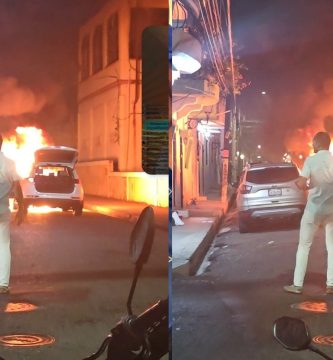 Reportan incendio de dos vehículos en la Zona Colonial