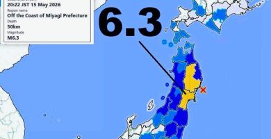 Un fuerte terremoto de magnitud 6,3 sacude el noreste de Japón