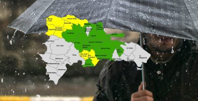 Colocan siete provincias en alerta amarilla y mantienen 12 en verde por vaguada y onda tropical