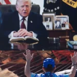 El festival de oración de Washington proyecta video de Trump recitando un pasaje bíblico
