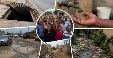 Sin agua, calles dañadas y basura: denuncian crisis en sectores del Gran Santo Domingo