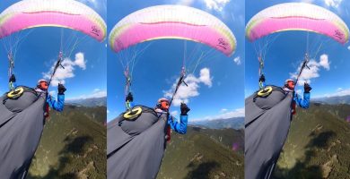 Impactante choque entre avioneta y parapente en Austria deja dos ilesos