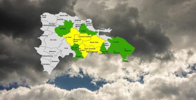 Colocan siete provincias en alerta amarilla y mantienen ocho en verde por efectos de vaguada