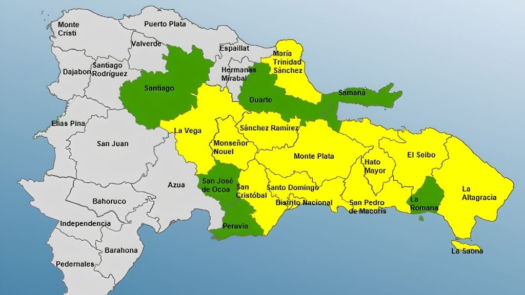 COE eleva a 12 las provincias en alerta amarilla por vaguada y onda tropical