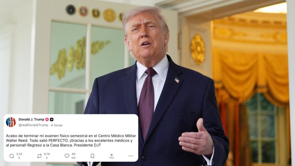 Donald Trump asegura que su examen médico semestral salió “perfecto”