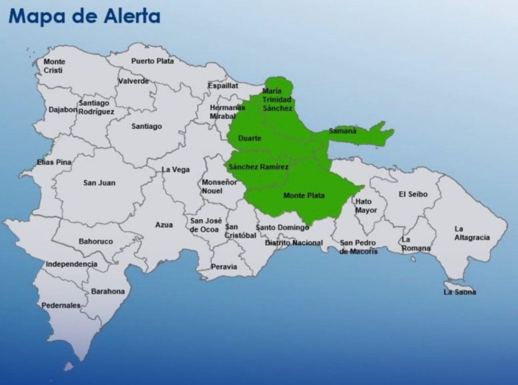 COE mantiene cinco provincias en alerta verde por condiciones atmosféricas