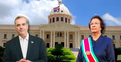 Abinader da formal bienvenida en el Palacio Nacional a la presidenta de Surinam