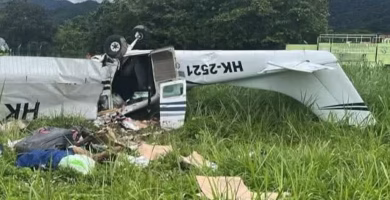 Cuatro muertos en el accidente de una avioneta en el centro de Colombia