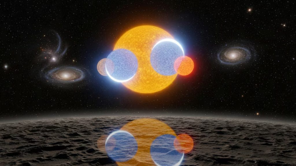 Descubren un sistema de tres estrellas que produce un raro triple eclipse