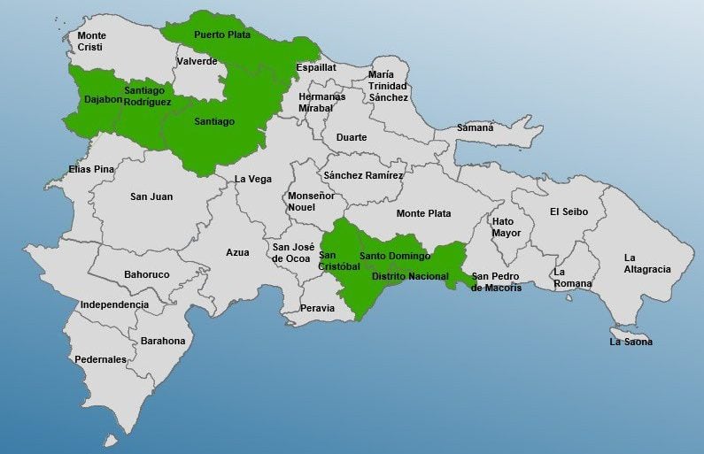 COE coloca 6 provincias en alerta verde por vaguada y lluvias persistentes