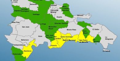 COE eleva a 5 provincias y el Distrito Nacional a alerta amarilla por incidencia de vaguada
