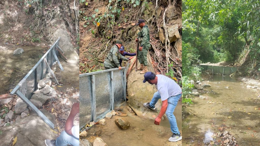 Medio Ambiente desmantela represa ilegal en el río Bellaco, Jacagua