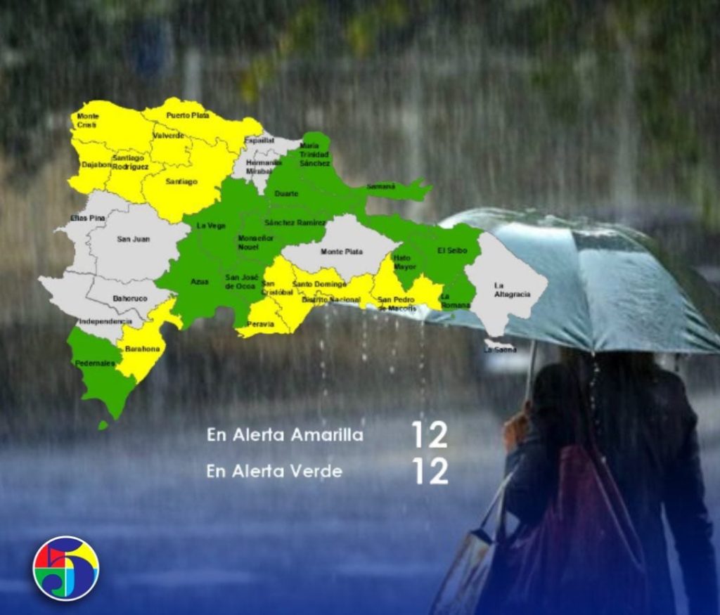 COE eleva alertas por lluvias: 24 provincias y el Distrito Nacional bajo vigilancia por vaguada