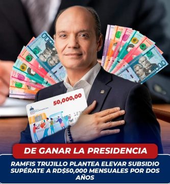 Propuesta de Ramfis Trujillo plantea aumento de RD$1,500 a RD$50,000 en subsidio Supérate por dos años