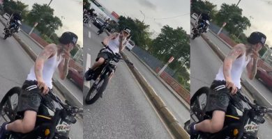 ¡Ya está en la calle! Captan a Onguito Wa en caravana de motoristas en el puente de la 17