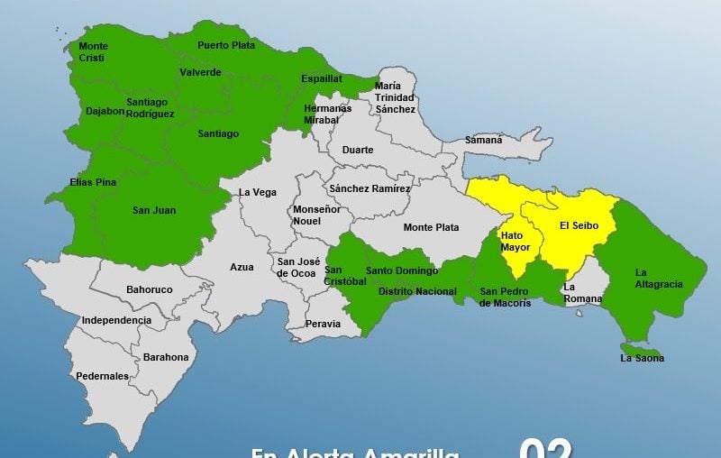 COE eleva alertas por lluvias; dos provincias en amarilla y 14 en verde