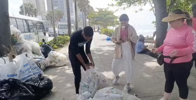Realizan jornada de limpieza costera en el Malecón de Santo Domingo