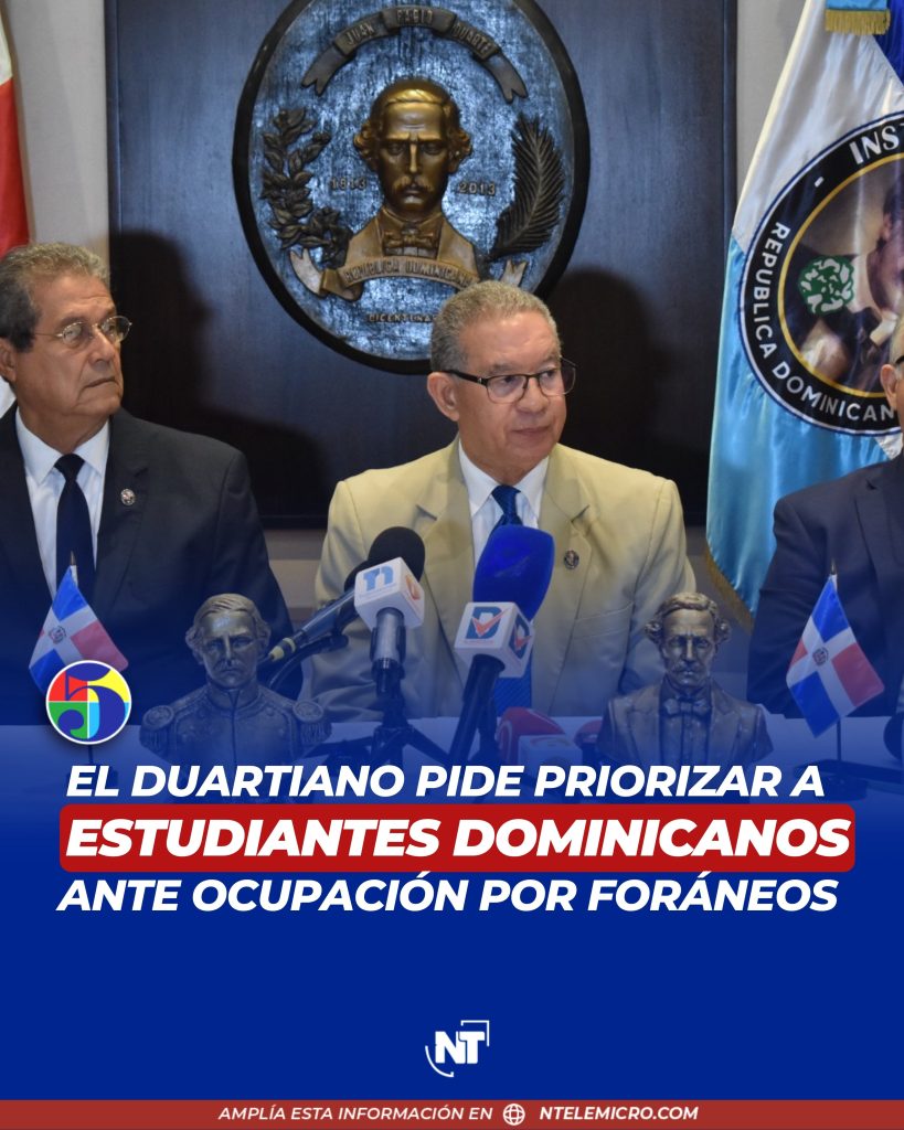Instituto Duartiano pide priorizar a estudiantes dominicanos ante ocupación de cupos por extranjeros