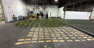 Intervienen carga de piñas con más de 100 láminas de presunta cocaína; arrestan a un hombre