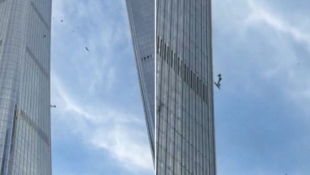 ¡Impactante! Avioneta se estrella contra un rascacielos de 109 pisos en Pekín