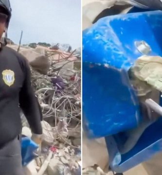 Arrestan a policía de video viral que intentó robarse dólares entre escombros en Venezuela