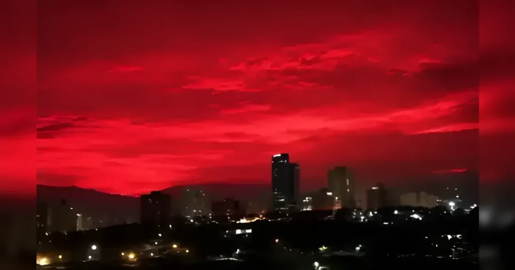 Revelan motivo del cielo rojo en Caracas a una semana de actividad sísmica
