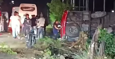 Reportan aparatoso incidente con bus de hotel Caribe club