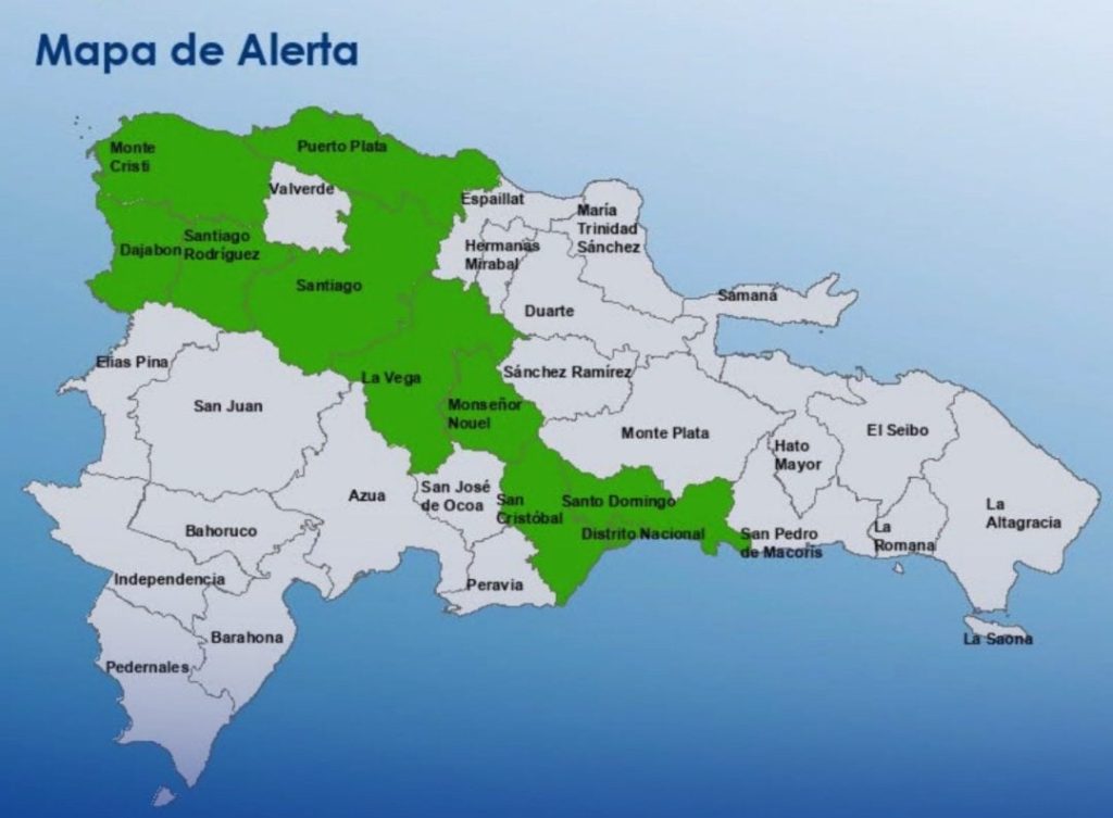 Vaguada y onda tropical mantienen en alerta verde al DN y nueve provincias