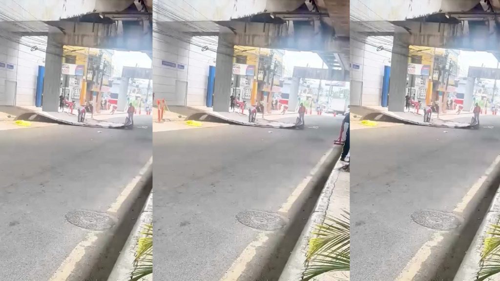 Cae placa de estación del Metro de Santo Domingo; no reportan heridos