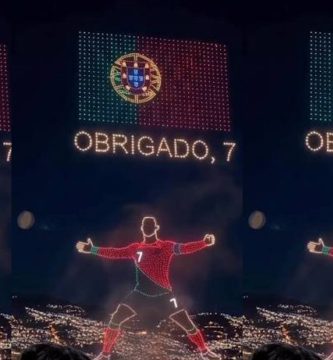 Cristiano Ronaldo recibe un homenaje con más de 8.000 drones que iluminaron el cielo